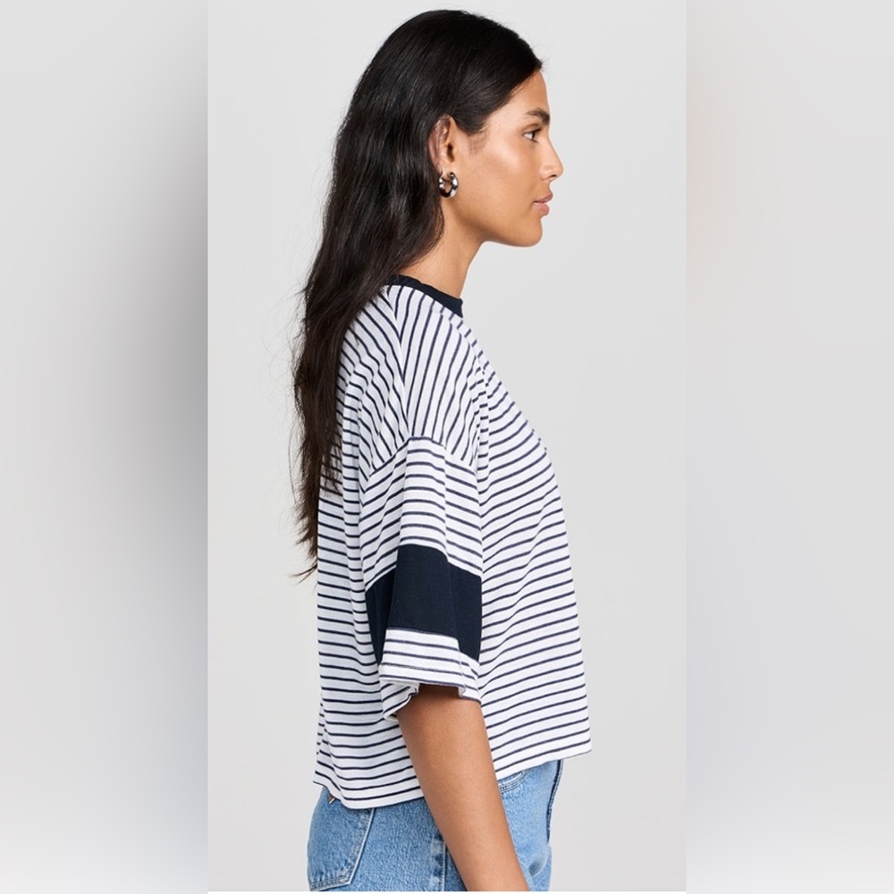 Sundry Boxy Blocked Tee in Stripe